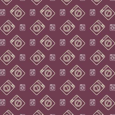 Washing machine repeating trendy pattern multicolor attractive vector illustration background
