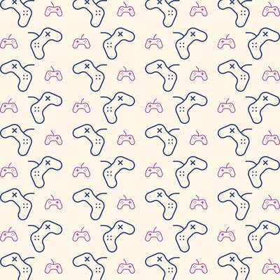 Joystick awesome trendy multicolor repeating pattern vector illustration background