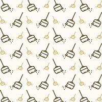 Broom multicolor trendy golden repeating pattern vector illustration background