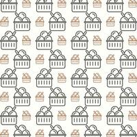 Dessert trendy multicolor repeating pattern vector illustration background