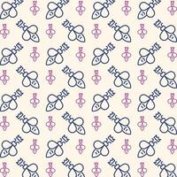 Queen bee awesome trendy multicolor repeating pattern vector illustration background
