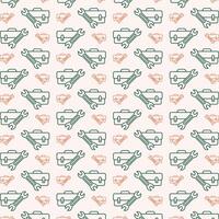 Toolbox adorable trendy multicolor repeating pattern vector illustration background