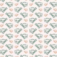 Toolbox adorable trendy multicolor repeating pattern vector illustration background