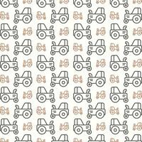 Tractor pretty trendy multicolor repeating pattern vector illustration background