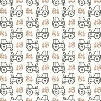 Tractor pretty trendy multicolor repeating pattern vector illustration background