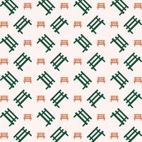 Bench adorable trendy multicolor repeating pattern vector illustration background