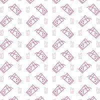 Soft drinks delightful trendy red color repeating pattern vector illustration background