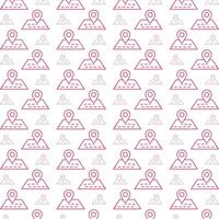Map pin delightful trendy red color repeating pattern vector illustration background