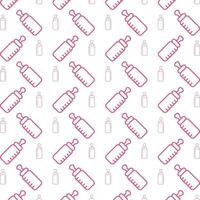 Baby bottle delightful trendy red color repeating pattern vector illustration background