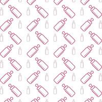 Baby bottle delightful trendy red color repeating pattern vector illustration background