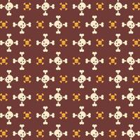 Pirate flat icon repeating trendy pattern multicolor brown vector illustration background