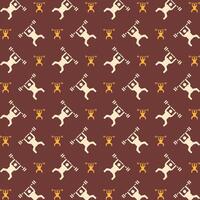 Gym flat icon repeating trendy pattern multicolor brown vector illustration background