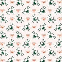 Podcast adorable trendy multicolor repeating pattern vector illustration background