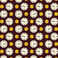 Clock wonderful trendy multicolor repeating pattern vector illustration background