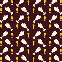 Chicken Leg wonderful trendy multicolor repeating pattern vector illustration background