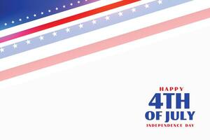 happy 4th of july independence day banner with stylish flag vector