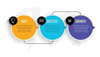 Tres opciones pasos infografía moderno modelo diseño vector