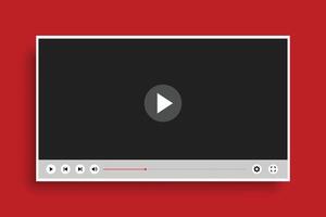 flat style clean modern video player template vector