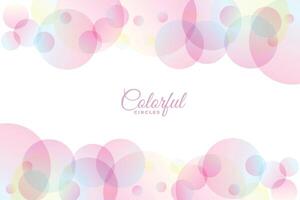 pastel colorful circles on white background design vector