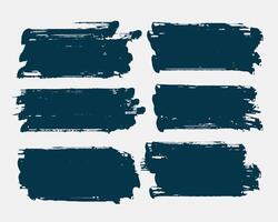 dirty rectangle shape grunge brush stroke set vector