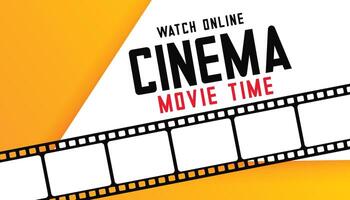 online digital cinema movie time background with film strip vector
