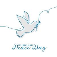 international peace day template with pigeon design in line style vector illustration