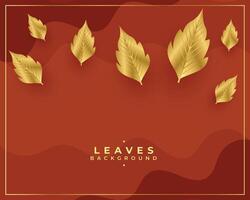 luxury golden leaves vector design with text space