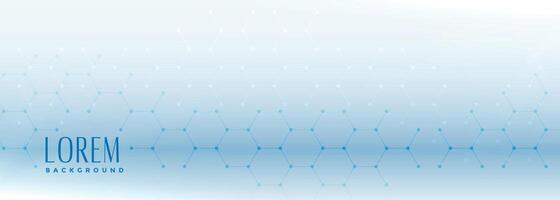 hexagonal shape blue wide banner design vector