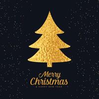 christmas tree made with golden foil background vector