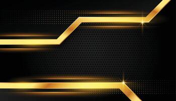 luxurious golden lines on black background design vector