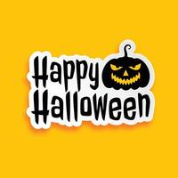 happy halloween sticker design in flat style vector