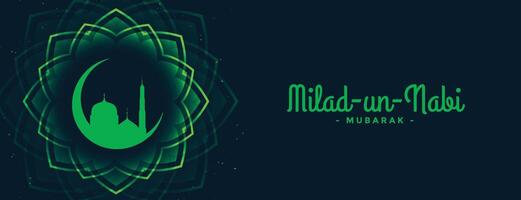 barawafat milad un nabi festival green banner vector