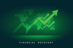 economy stock market growth of finacial recovery vector