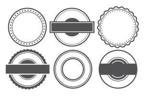 blank empty circular stamps or labels set of six vector