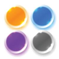 colorful circular buttons in glass style vector