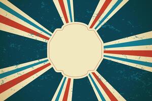 retro rays sunburst background in classic colors design vector