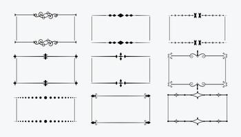 decorative vintage floral frames set of nine vector