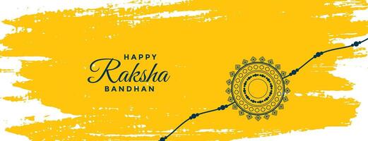 yellow watercolor raksha bandhan indian festival banner vector