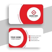 Corporate red and white elegant business card template vector