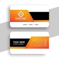 Abstract orange and black modern visiting card template vector