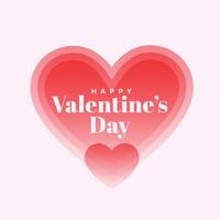 happy valentine's day love background with red heart design vector