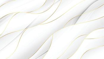 3d style flowing white and golden wavy background vector