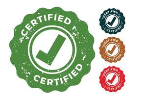 certificado caucho sellos diseño conjunto de cuatro vector