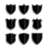 shield symbols or badges set of nine vector