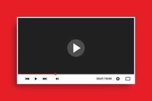 modern flat style clean white video player template vector