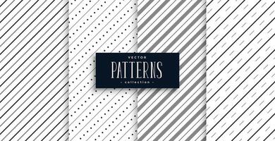 diagonal stripes lines pattern set of four vector