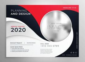 stylish red wavy business brochure presentation template vector