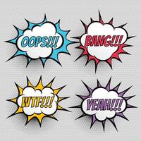 comic book expression text effect set of four vector