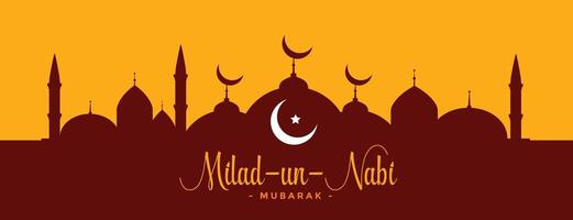 milad un nabi islamic festival barawafat banner design vector