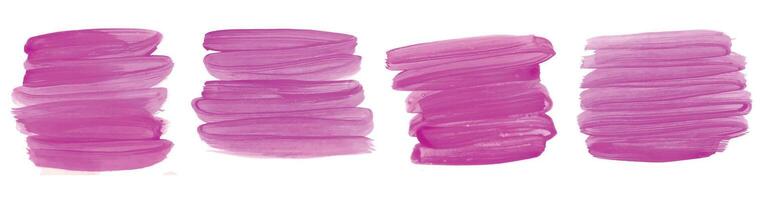 abstract pink hand painted watercolor brush stroke set vector